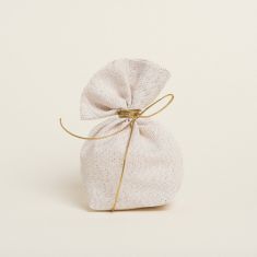 Beauty Home ΠΟΥΓΚΙ ΜΕ ΒΑΣΗ 8 x 12 cm  ΕΚΡΟΥ ΧΡΥΣΟ LUREX       |  Είδη για τον Γάμο στο espiti