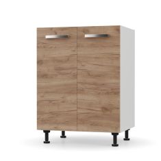 CHARLOTΤE Κάτω Ντουλάπι 60x46.5x82εκ με μεταλλικά χερούλια Χρυσό Δρυς AlphaB2B |  Ντουλάπια στο espiti