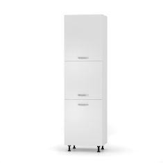 CHARLOTΤE Στήλη Kουζίνας 60x56x213.4εκ με μεταλλικά χερούλια Λευκό AlphaB2B |  Ντουλάπια στο espiti