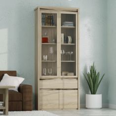 Βιτρίνα Norton Δίφυλλη 88x40x210εκ Σονόμα Δύο πόρτες AlphaB2B |  Συνθέσεις σαλονιού στο espiti