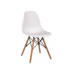 Καρέκλα STEFAN, 46.5x53x82cm Λευκό με Ξύλινα Πόδια AlphaB2B |  Καρέκλες στο espiti