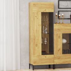 Βιτρίνα Santes Χρυσό Δρυς 64.2x42x197.5cm AlphaB2B |  Συνθέσεις σαλονιού στο espiti