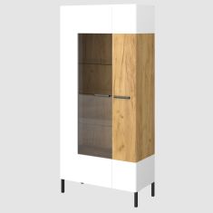 Βιτρίνα Santes Χρυσό Δρυς-Λευκό 90x42x197.5cm AlphaB2B |  Συνθέσεις σαλονιού στο espiti