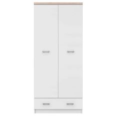 Ντουλάπα Δίφυλλη Top Mix Λευκή με Sonoma 80x57x183cm AlphaB2B |  Ντουλάπες ρούχων στο espiti