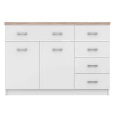 Μπουφές 120x33x85εκ Top Mix2D5S Λευκό-Sonoma μέ 5 Συρτάρια AlphaB2B |  Μπουφέδες στο espiti