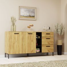 Μπουφές Santes Χρυσό Δρυς-Γραφίτης 180x42x92.5cm AlphaB2B |  Μπουφέδες στο espiti