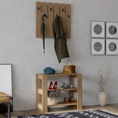 Έπιπλο εισόδου Friends Megapap χρώμα καρυδί 69,8x33,6x60εκ. |  Βιτρίνες - Έπιπλα εισόδου στο espiti