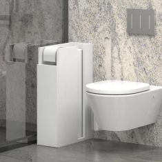 Ντουλάπι μπάνιου Paper Megapap χρώμα λευκό 17x42x66εκ. |  Στήλες Μπάνιου στο espiti