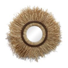 Καθρέπτης Tabrane Inart sisal σε φυσικό χρώμα Φ110x4εκ |  Διακοσμητκά στο espiti