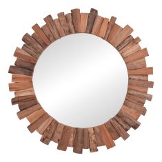 Καθρέπτης Rounder pakoworld teak ξύλο σε φυσική απόχρωση Φ100x5εκ |  Διακοσμητκά στο espiti