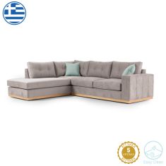 Γωνιακός καναπές δεξιά γωνία Boston pakoworld ύφασμα elephant-ciel 280x225x90εκ |  Καναπέδες γωνιακοί στο espiti