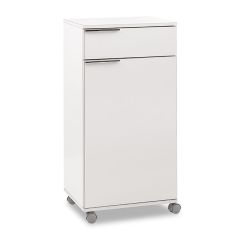 Ντουλάπι Chad pakoworld τροχήλατο με συρτάρι λευκό gloss 50x40x100εκ |  Στήλες Μπάνιου στο espiti