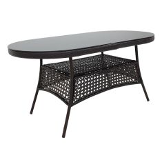 Τραπέζι Cellin pakoworld μέταλλο-pe rattan καφέ 160x80x77εκ |  Επιπλα στο espiti