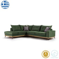 Γωνιακός καναπές δεξιά γωνία Luxury II pakoworld ύφασμα κυπαρισσί-ανθρακί 290x235x95εκ |  Κατόπιν Παραγγελίας στο espiti