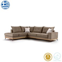 Γωνιακός καναπές δεξιά γωνία Luxury II pakoworld ύφασμα mocha-cream 290x235x95εκ |  Κατόπιν Παραγγελίας στο espiti
