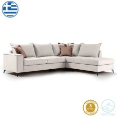 Γωνιακός καναπές αριστερή γωνία Romantic pakoworld ύφασμα cream-mocha 290x235x95εκ |  Καναπέδες γωνιακοί στο espiti