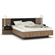 Κρεβάτι Romilly pakoworld μαύρο gloss-καρυδί 160x200εκ |  Κρεβάτια στο espiti