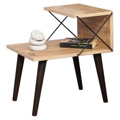 Βοηθητικό τραπέζι-κομοδίνο Gather pakoworld sonoma-καρυδί 50x40x55εκ |  Κομοδίνα στο espiti