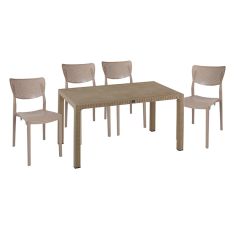 Τραπεζαρία Explore-Ignite pakoworld σετ 5τεμ PP cappuccino 150x90x73,5εκ. |  Επιπλα στο espiti