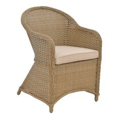 Πολυθρόνα κήπου Hadrian pakoworld rattan καφέ- textilene μπεζ 57x70x85εκ |  Καρέκλες στο espiti