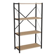 Βιβλιοθήκη Jackrey pakoworld oak μελαμίνης-μαύρο μέταλλο 60x30x114εκ |  Βιβλιοθήκες στο espiti