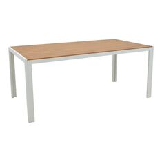 Τραπέζι Nares pakoworld αλουμίνιο λευκό-plywood φυσικό 180x90x72.5εκ |  Τραπέζια κήπου στο espiti