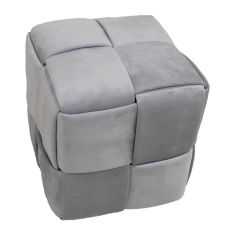 Σκαμπό Jisko pakoworld γκρι βελούδο 38x38x40εκ |  Σκαμπώ στο espiti