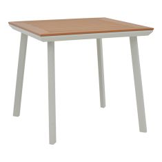 Τραπέζι Synergy pakoworld αλουμίνιο λευκό-plywood φυσικό 80x80x74εκ |  Τραπέζια κήπου στο espiti