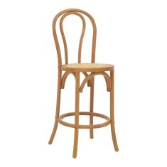 Σκαμπό μπαρ Thonet pakoworld φυσικό ξύλο οξιάς-έδρα φυσικό rattan 41x50x105εκ |  Σκαμπώ στο espiti