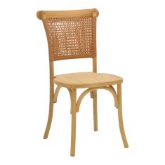 Καρέκλα Karley pakoworld φυσικό ξύλο οξιάς-έδρα φυσικό rattan 48x52x89εκ |  Καρέκλες στο espiti