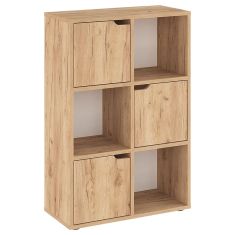 Βιβλιοθήκη Bookel pakoworld μελαμίνης σε oak απόχρωση 59.5x27.5x89εκ |  Βιβλιοθήκες στο espiti