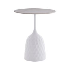 Βοηθητικό τραπέζι Kousien Inart λευκό sintered stone Φ50x60εκ |  Τραπεζάκια βοηθητικά στο espiti