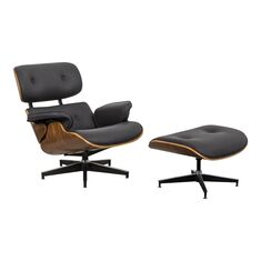 Πολυθρόνα-υποπόδιο relax Jenna pakoworld μαύρο pu- plywood καρυδί-βάση χρωμίου 82x92x82εκ |  Πολυθρόνες σαλονιού στο espiti
