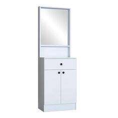 Έπιπλο εισόδου Rockder pakoworld λευκό μελαμίνης 60x35.5x182.8εκ |  Βιτρίνες - Έπιπλα εισόδου στο espiti