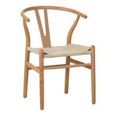 Καρέκλα Wishbone pakoworld rubberwood-σχοινί σε φυσική απόχρωση 60x51x80εκ |  Καρέκλες στο espiti