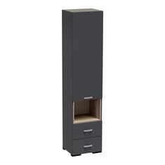 Βιτρίνα-στήλη Toscana pakoworld σε ανθρακί απόχρωση 50x42x222.5εκ |  Βιτρίνες - Έπιπλα εισόδου στο espiti