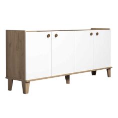 Μπουφές Lethak pakoworld σε oak-λευκή απόχρωση 180x41x78εκ |  Μπουφέδες στο espiti