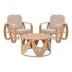 Σαλόνι Relmine-Siderty pakoworld σετ 3τεμ rattan σε φυσική απόχρωση |  Σαλόνια κήπου στο espiti