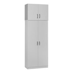 Ντουλάπα δίφυλλη με πατάρι Zelia pakoworld σε λευκή απόχρωση 79x42x240εκ. |  Ντουλάπες ρούχων στο espiti