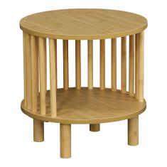 Κομοδίνο Nodial pakoworld MDF/Bamboo σε φυσική απόχρωση Φ40x40εκ |  Κομοδίνα στο espiti
