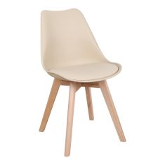 Καρέκλα Gaston pakoworld PP-PU taupe απόχρωση- φυσικό πόδι 44x52x78εκ |  Καρέκλες στο espiti