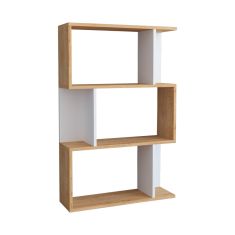 Βιβλιοθήκη Kadu pakoworld σε oak-λευκή απόχρωση  72x22x108εκ |  Βιβλιοθήκες στο espiti