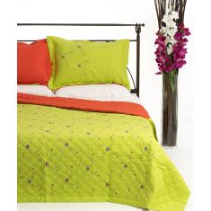 ΚΟΥΒΕΡΛΙ σετ (160cm x 220cm + 1 x 50cm x 70cm) 024 λαχανί 6978000000858 SilkFashion |  Κουβερλί Υπέρδιπλα στο espiti
