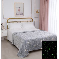 Παιδική φωσφοριζέ κουβέρτα star (170cm x 220cm) γκρί 5206978072253 SilkFashion |  Κουβέρτες fleece Υπέρδιπλες στο espiti