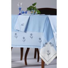 Τραπεζομάντηλο 623 (90cm x 90cm) σιέλ 6978000003171 SilkFashion |  Τραπεζομάντηλα στο espiti