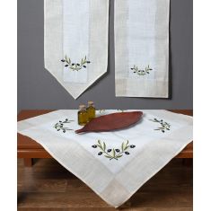 Τραπεζομάντηλο bg23a (135cm x 175cm) ivory με μαύρη ελιά 6978000003590 SilkFashion |  Τραπεζομάντηλα στο espiti