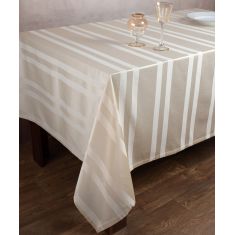 Ριγέ τραπεζομάντηλο dimitra (150cm x 230cm) μπέζ 6978000004307 SilkFashion |  Τραπεζομάντηλα στο espiti