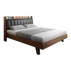 Κρεβάτι Frankly pakoworld mdf-pu σε καρυδί-μαύρο απόχρωση 150x200εκ |  Κρεβάτια στο espiti