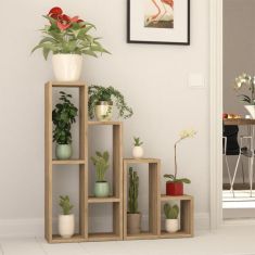 Ραφιέρα - Ανθοστήλη Sule Megapap χρώμα sapphire oak 84x20x89εκ. |  Διακοσμητκά στο espiti