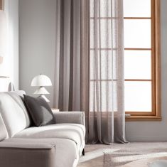 Κουρτίνα με σιρίτι 140x295cm GOFIS HOME  Combe Shadow Grey AW23 502/48 |  Ετοιμες μονοχρωμες κουρτίνες στο espiti